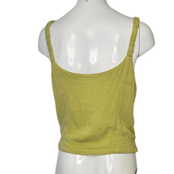 Free People Intimately Womens Smocked Crop Tank, Green, Size Small - Picture 2 of 7